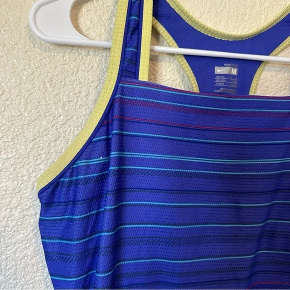 Nike Women's Blue Striped Tank Top - Picture 4 of 6